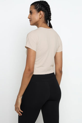 [INFINITECH] Training Crop Tee - Stone