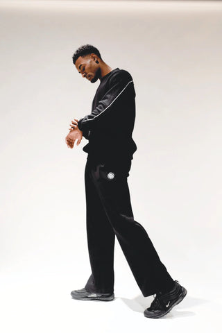 [EASYLUXE] Straight-leg Pants - Black