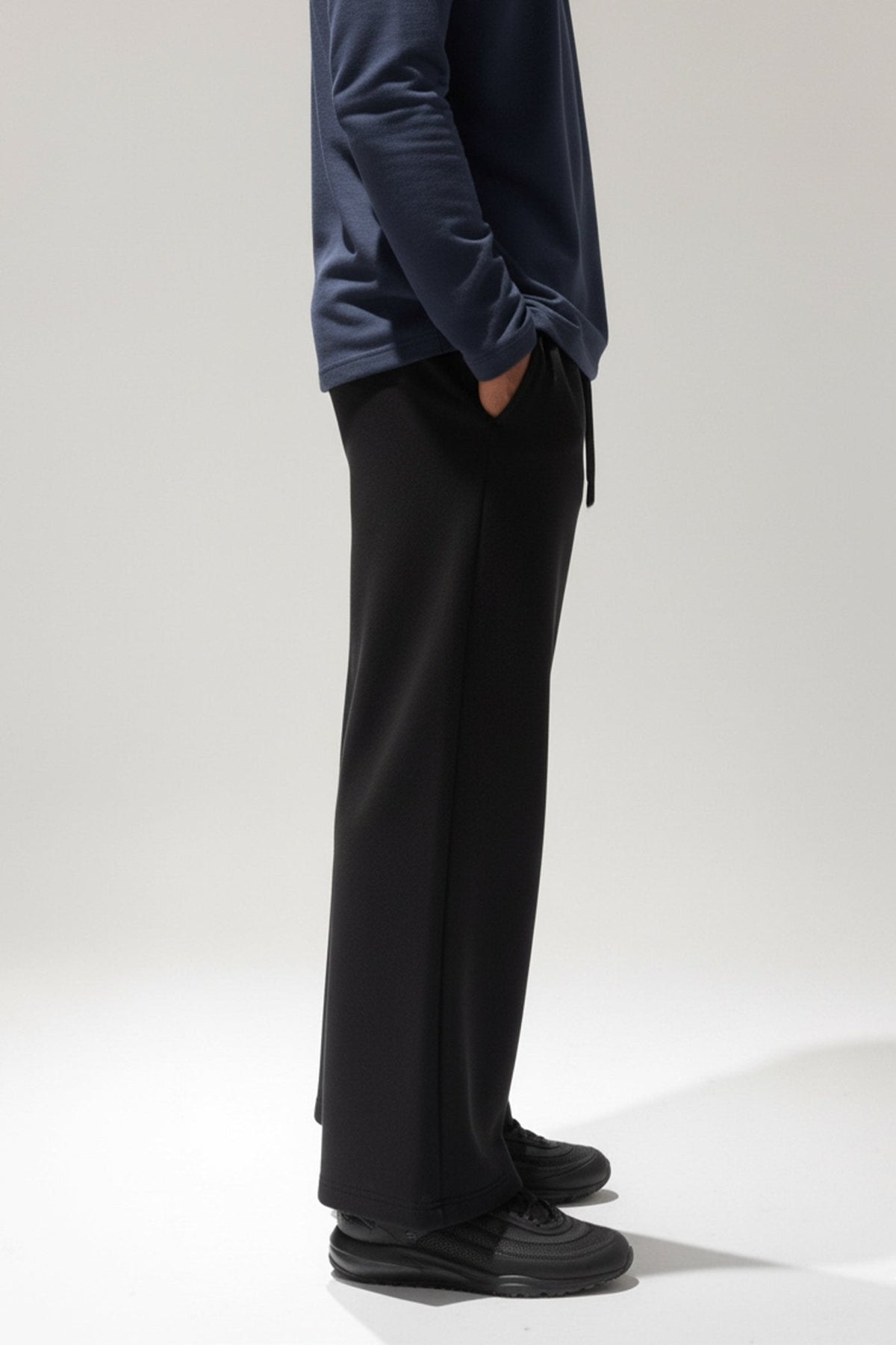 [EASYLUXE] Straight Leg Pants - Black - Pants - Athletifreak | Athletic & Gym Wear, Athleisure