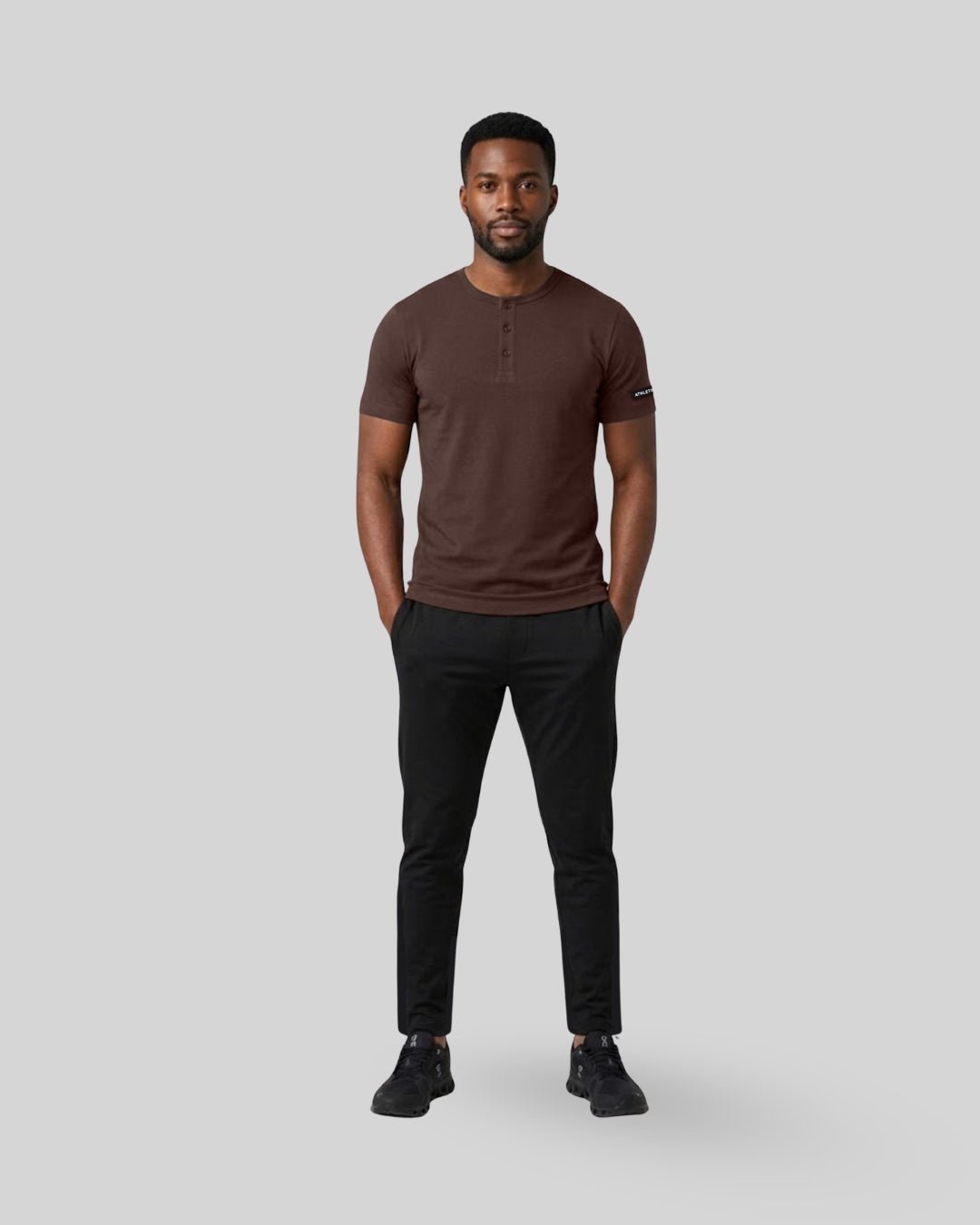 [HYBRID] Henley Cruise - Espresso - Tee - Athletifreak | Athletic & Gym Wear, Athleisure