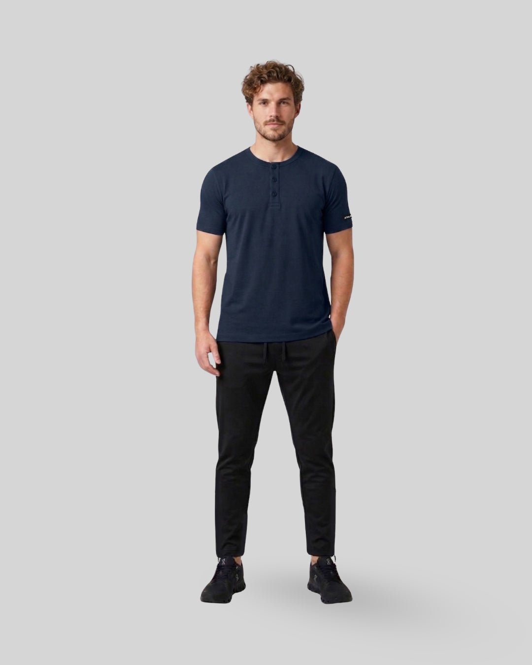 [HYBRID] Henley Cruise - Navy - Tee - Athletifreak | Athletic & Gym Wear, Athleisure