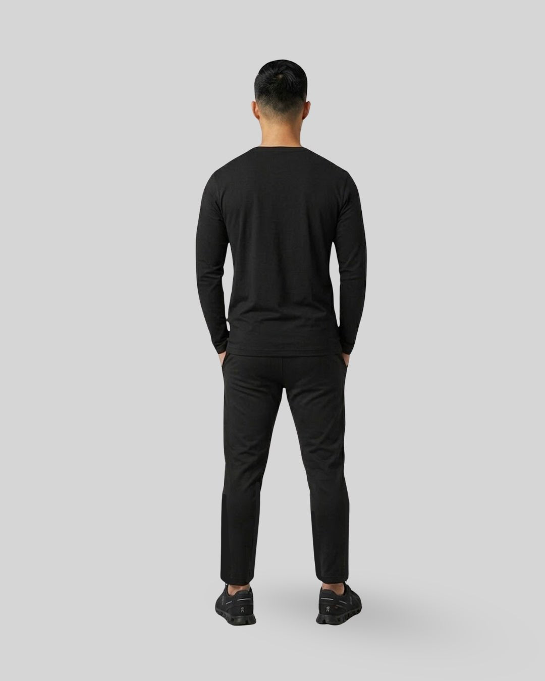 [HYBRID] Henley Long Sleeve - Black - Tee - Athletifreak | Athletic & Gym Wear, Athleisure