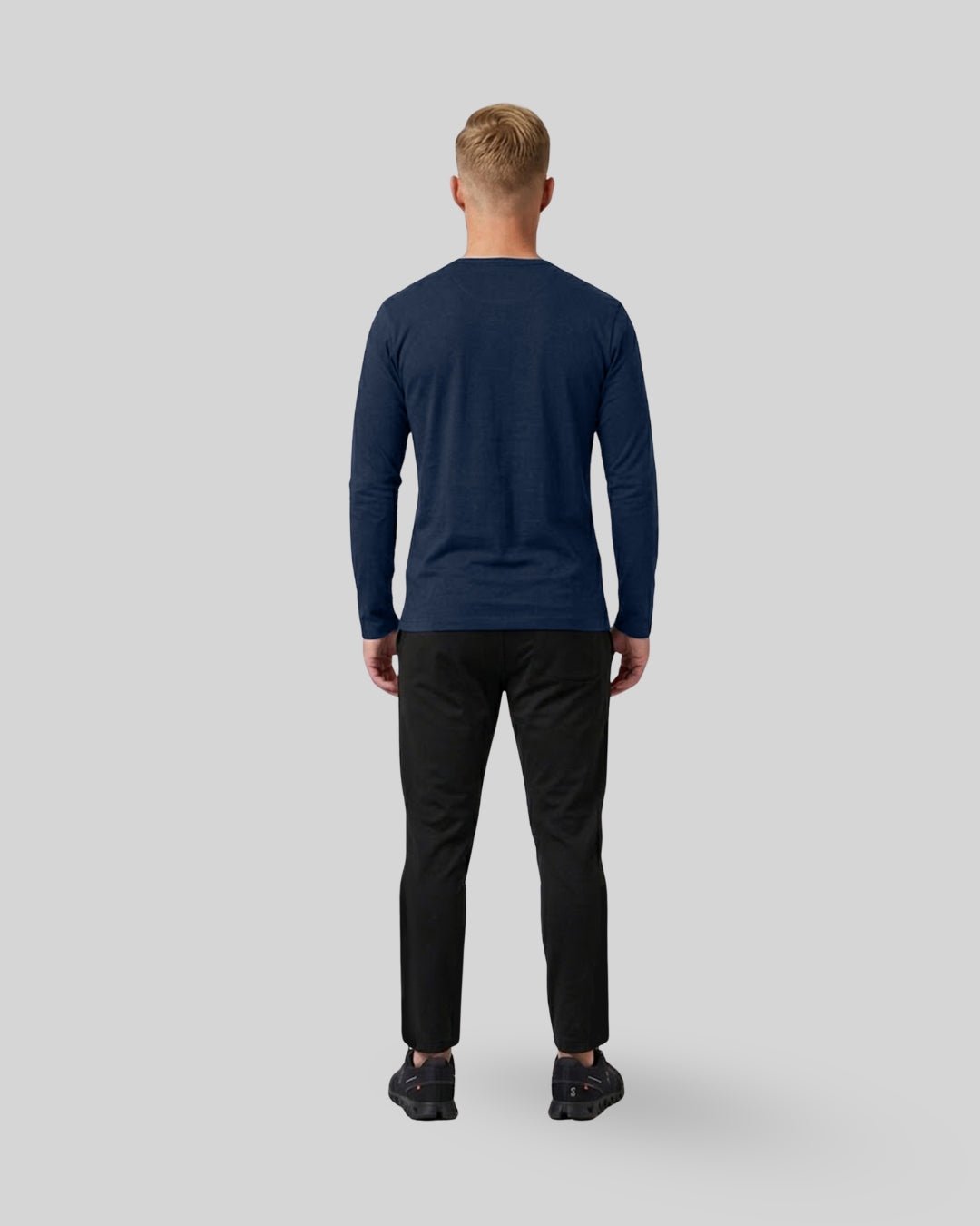 [HYBRID] Henley Long Sleeve - Navy - Tee - Athletifreak | Athletic & Gym Wear, Athleisure