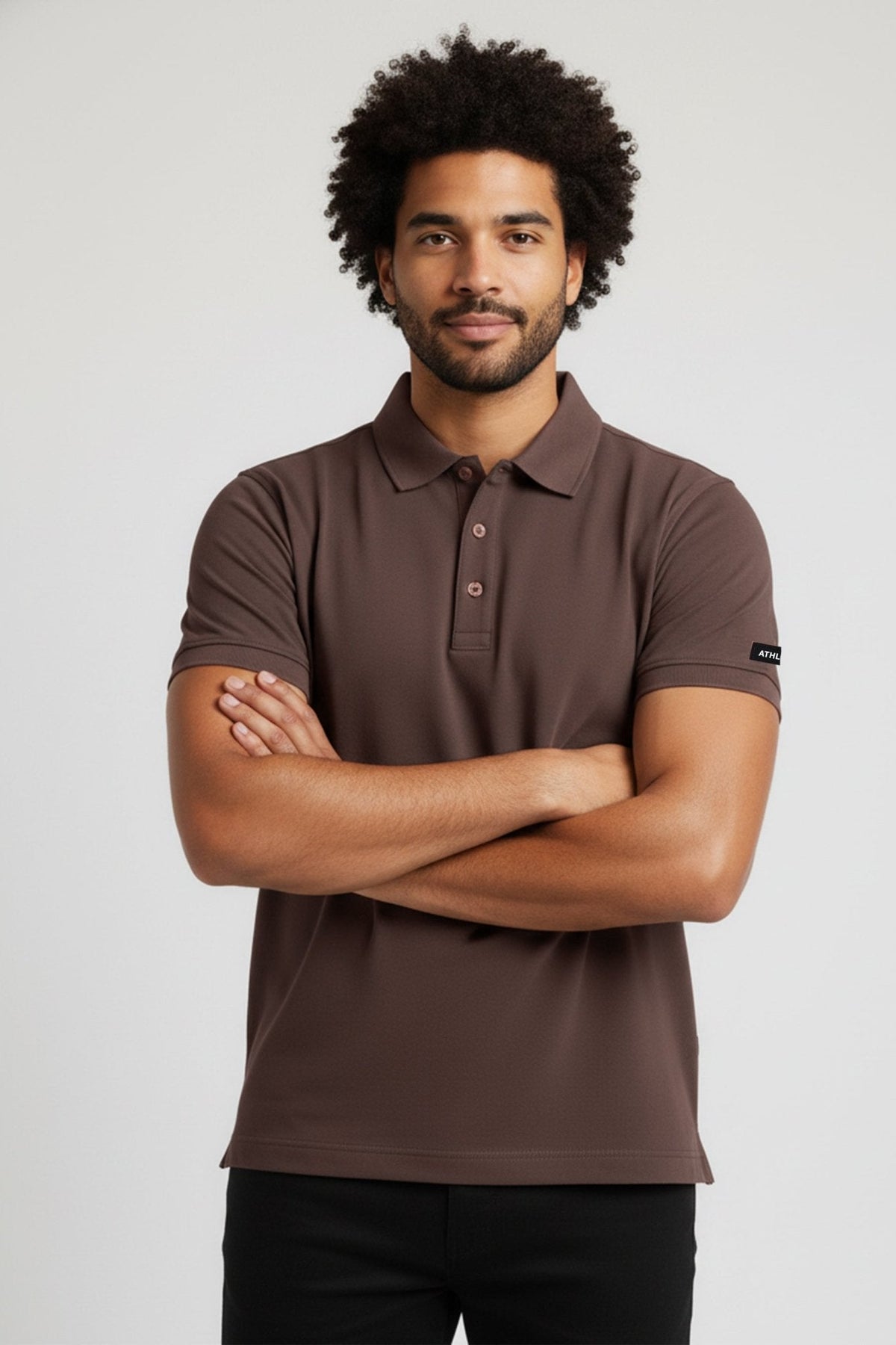 [HYBRID] Tech Polo - Espresso - Tee - Athletifreak | Athletic & Gym Wear, Athleisure