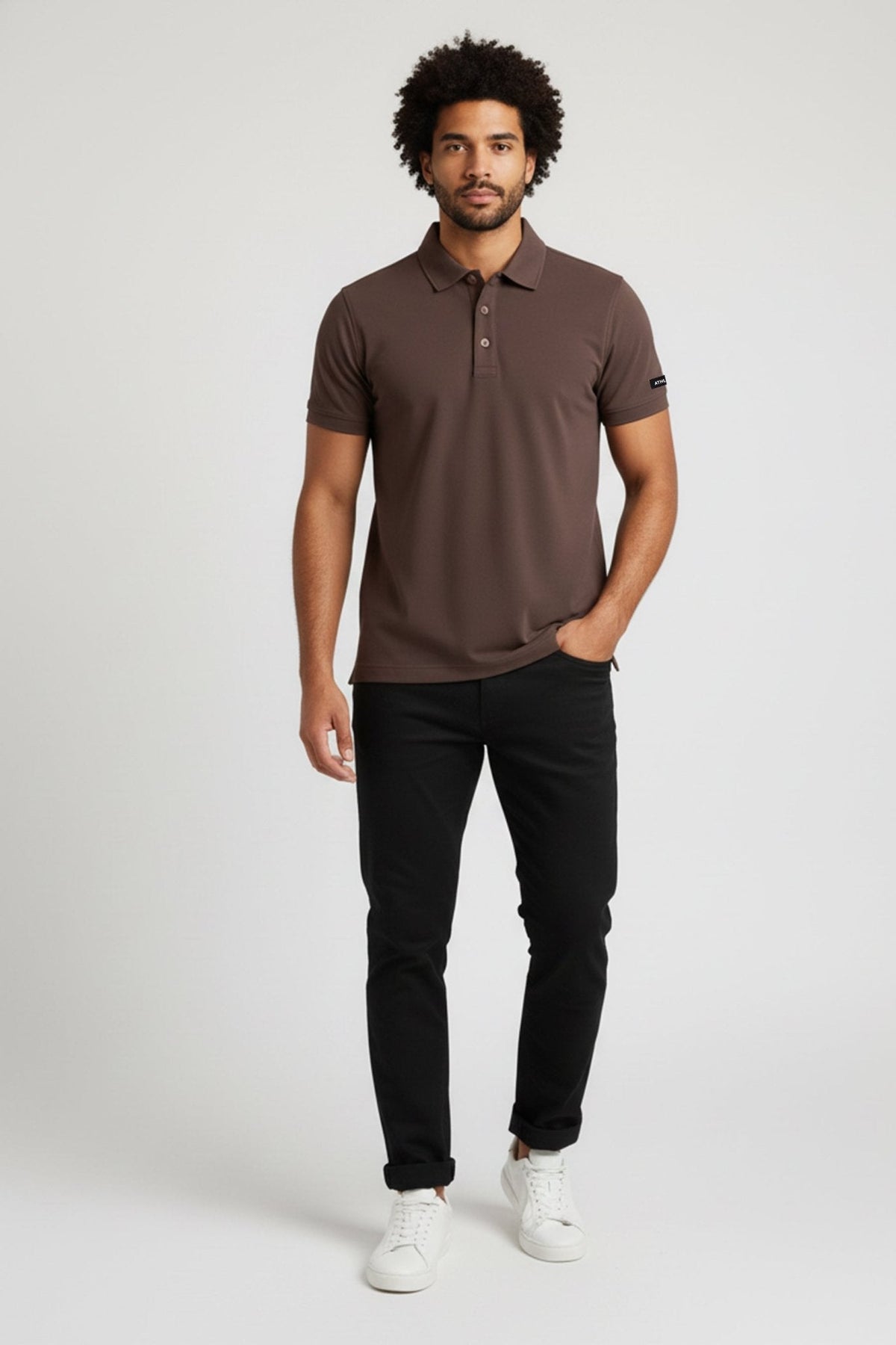 [HYBRID] Tech Polo - Espresso - Tee - Athletifreak | Athletic & Gym Wear, Athleisure