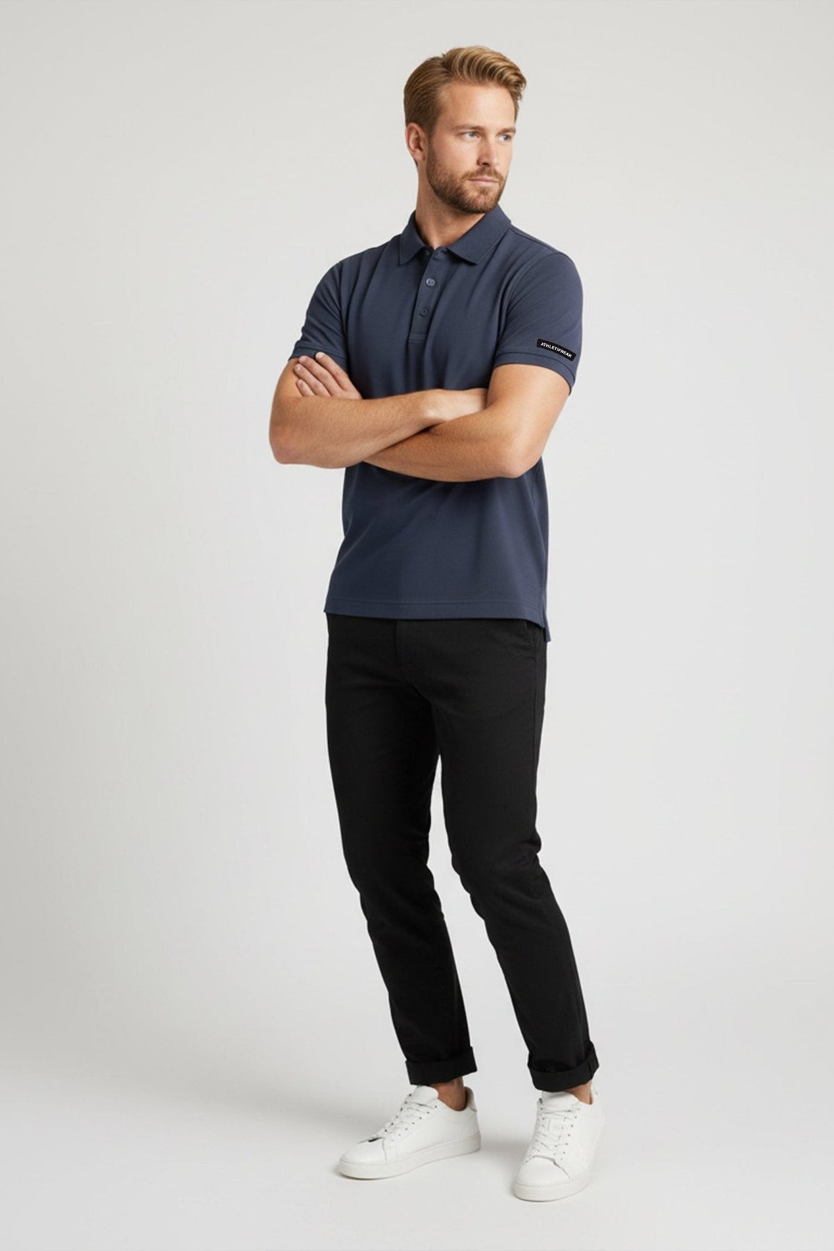 [HYBRID] Tech Polo - Navy - Tee - Athletifreak | Athletic & Gym Wear, Athleisure