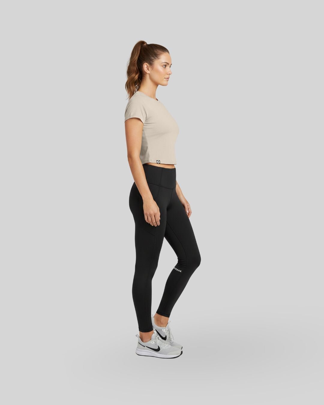 [INFINITECH] Training Crop Tee - Stone - Tee - Athletifreak | Athletic & Gym Wear, Athleisure